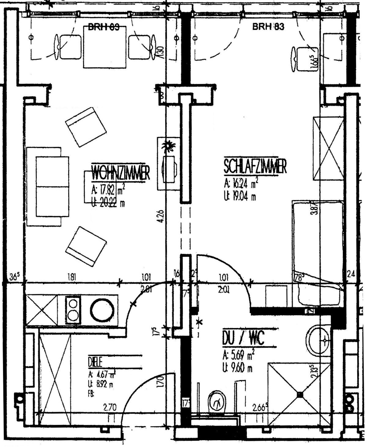 Appartement 2 + 4 EG, 2 Zimmer